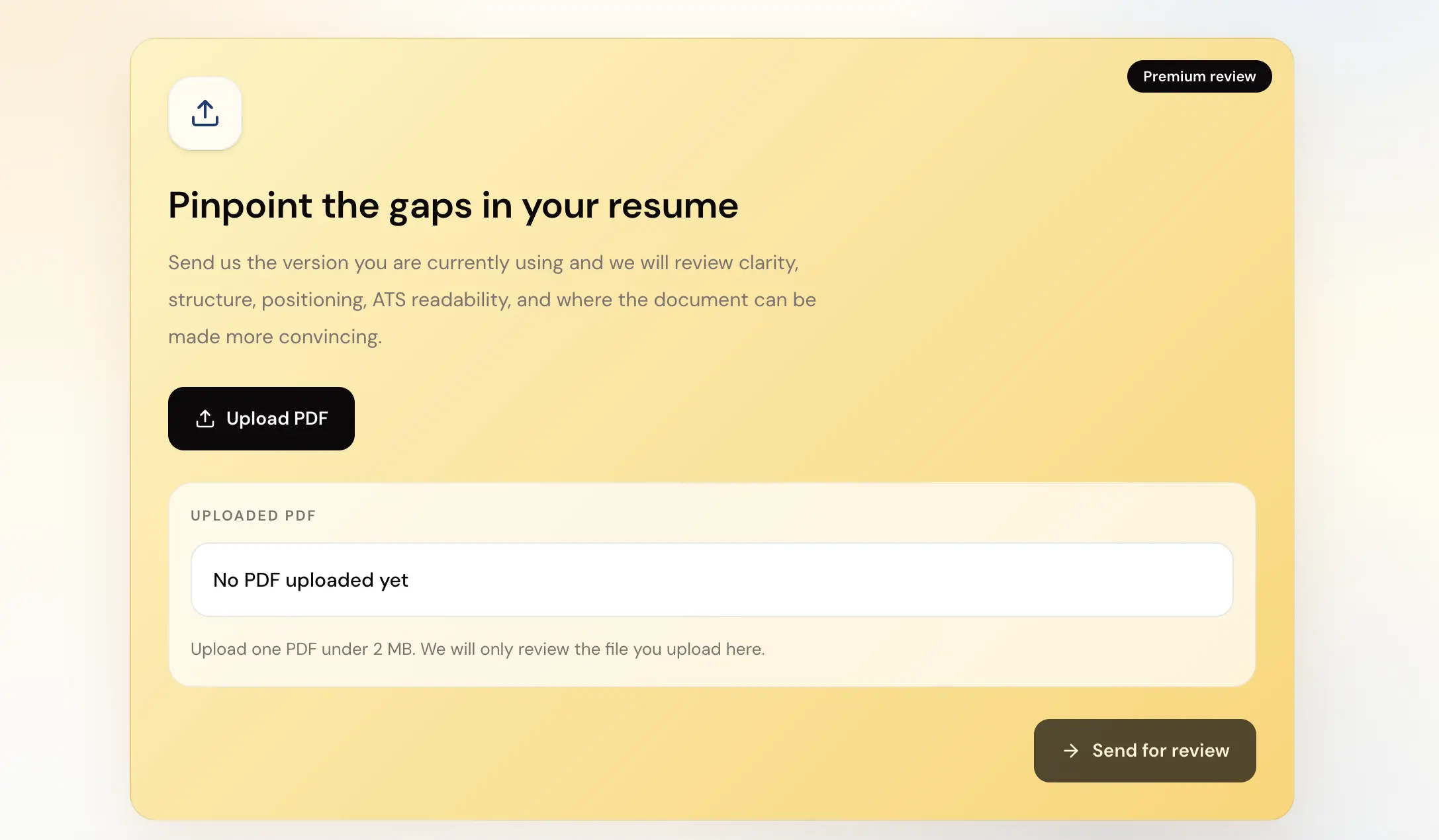 Upload your resume