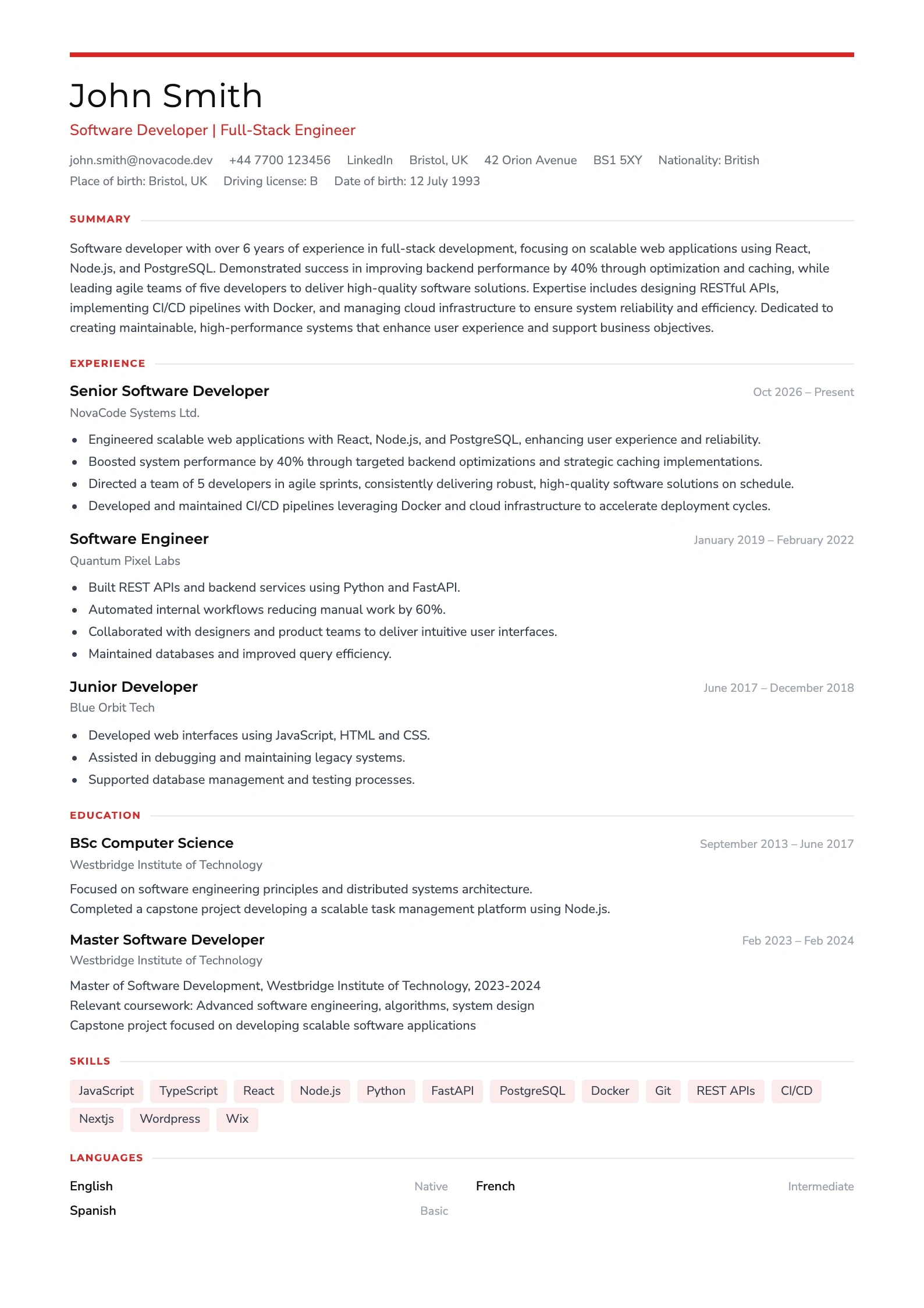 Product Manager Resume